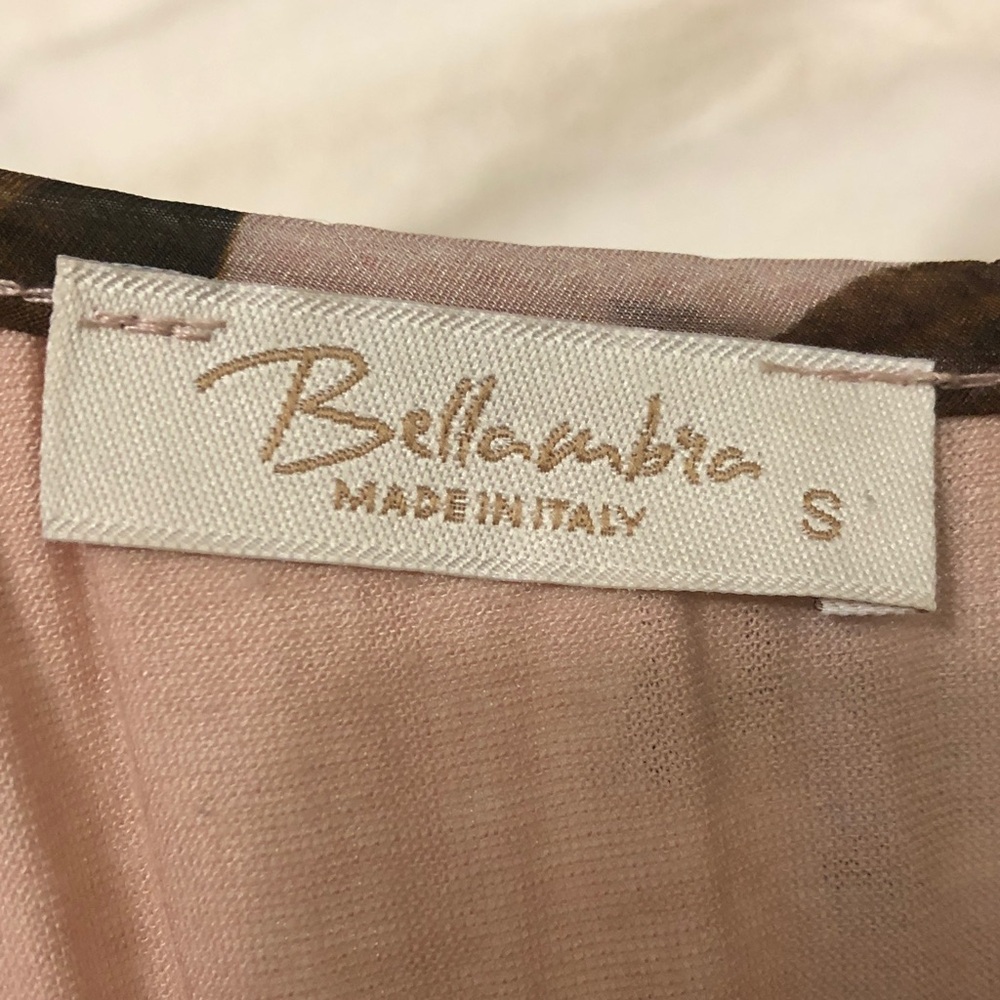 Bellambra S Blush Pink Silk Dress Flowy floral sheer sleeves Excellent Condition